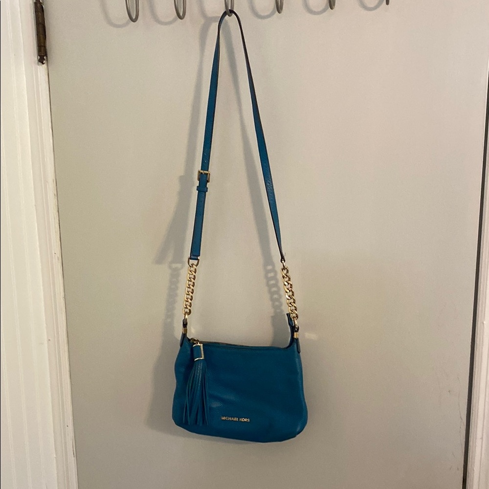Michael Kors Teal Blue Crossbody Bag Sleek Design